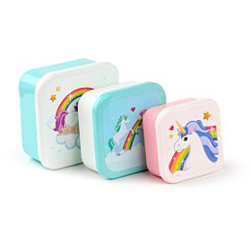 Set 3 Lunch Box S/M/L- Betoverende Regenboog Eenhoorn