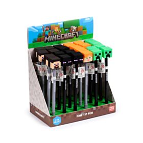 Minecraft Fijnschrijver Pen Siliconen Top (Alex/Steve/Creeper/Enderman)
