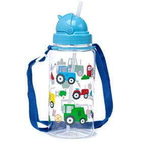 Ecozen Kinder Waterfles 450ml Flip Straw Kleine Tractors