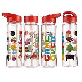 Game Over Duurzame 550ml Waterfles Flip Straw 