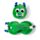Relaxeazzz Pluche Monstarz Monster Rond Reiskussen & Slaapmasker - Groen