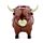 Highland Coo Koe Zonnecel Solar Pal Figuur