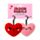 Squidglys J'Adoramals Hart Roze & Rood Mini Keyring Set van 2
