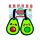 Foodiemals Avocado PVC Kofferlabel Set van 2
