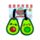 Foodiemals Avocado PVC Kofferlabel Set van 2
