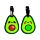 Foodiemals Avocado PVC Kofferlabel Set van 2