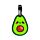 Foodiemals Avocado PVC Kofferlabel Set van 2