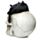 Schedel met Zwarte Kat Woonaccessoire