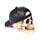 Schedel met basebal cap achterstevoren