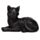 Zwarte Kat Miniatuur Beeldjes