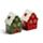 Kerst peperkoekhuisje theelichthouder - Rood & Groen