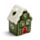 Kerst peperkoekhuisje theelichthouder - Rood & Groen