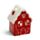 Kerst peperkoekhuisje theelichthouder - Rood & Groen