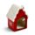 Kerst peperkoekhuisje theelichthouder - Rood & Groen