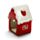 Kerst peperkoekhuisje theelichthouder - Rood & Groen