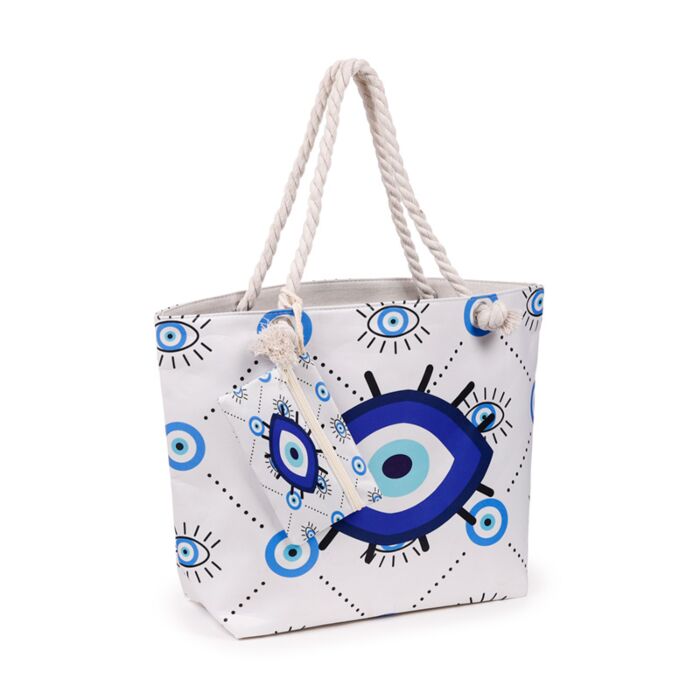 Ovaal Bescherming Evil Eye Strandtas & Etui Set