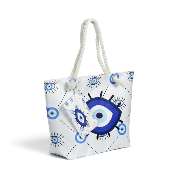 Ovaal Bescherming Evil Eye Strandtas & Etui Set