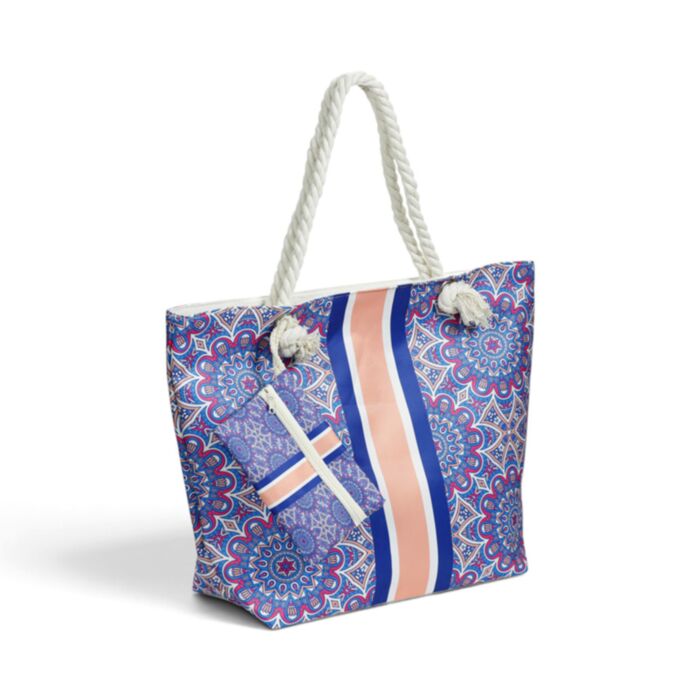 Blauwe Mandala Strandtas & Etui Set