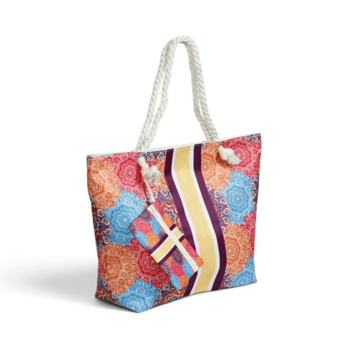 Meerkleurig Mandala Strandtas & Etui Set