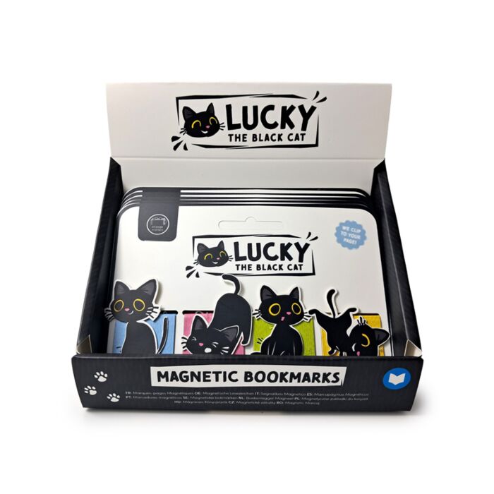 Lucky de Zwarte Kat Magnetische Boekenlegger Set