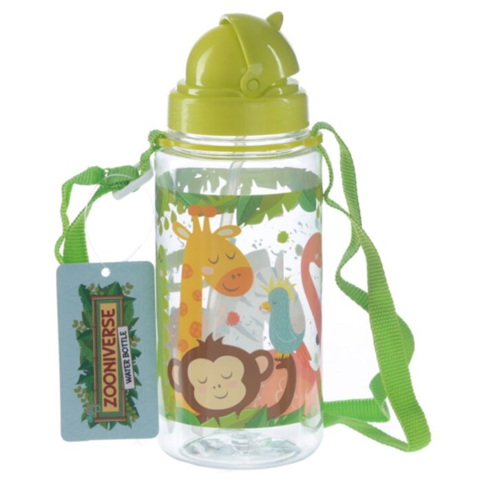 Zoo Duurzame BPA-vrij 450ml  Kinder Waterfles Rietje