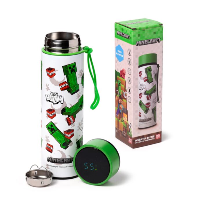 Minecraft 555 BOOM Thermosfles 450ml Thermometer