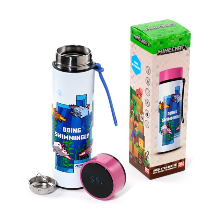 Minecraft Axolotl Thermosfles 450ml Thermometer