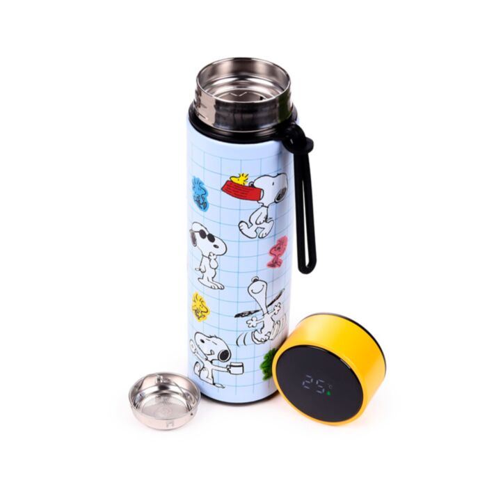 Peanuts Snoopy & Woodstock Thermosfles 450ml Thermometer