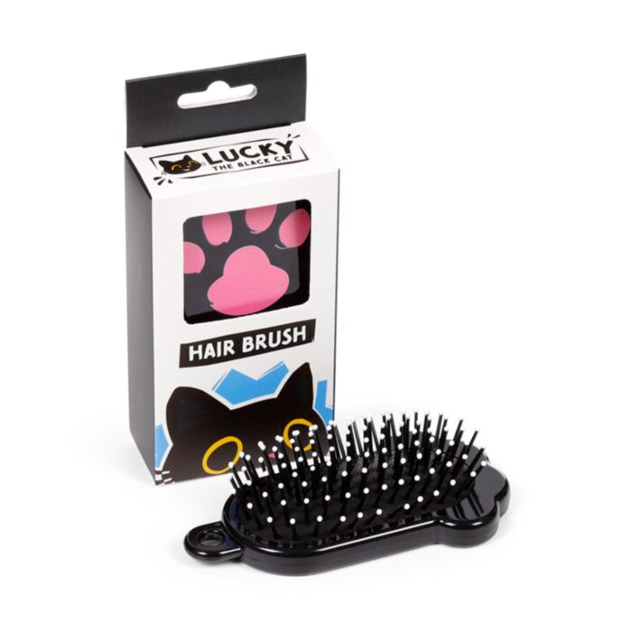 Lucky the Black Kattenpoot-vormige Haarborstel