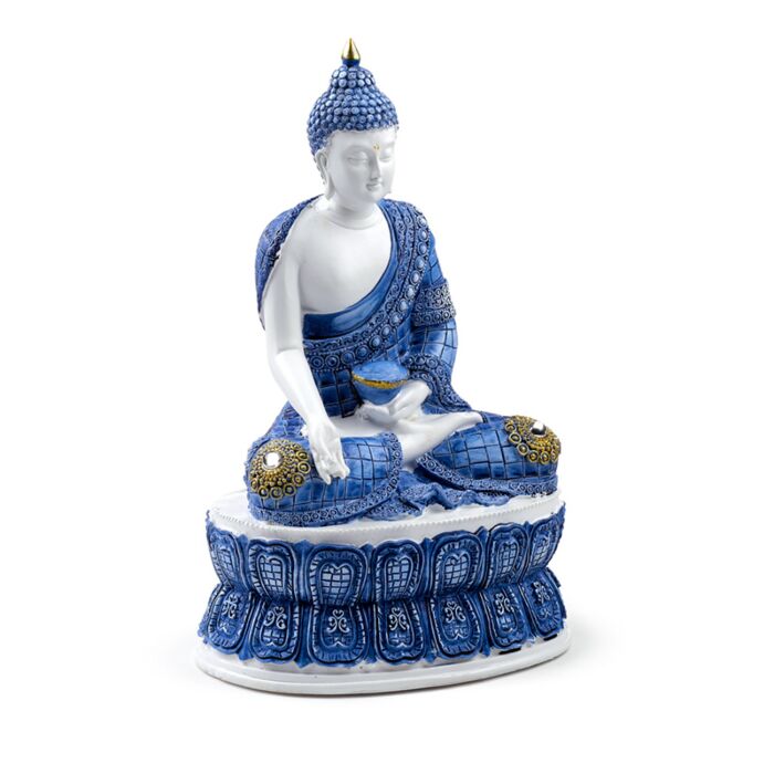 Wit & Blauw Thaise Boeddha Lotus