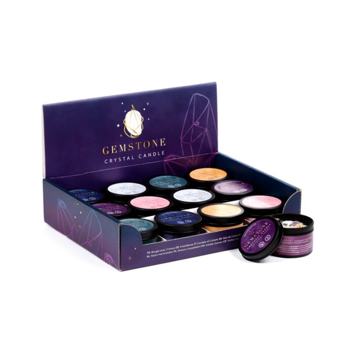 Edelsteen Kristal Soja Wax Kaars in blik