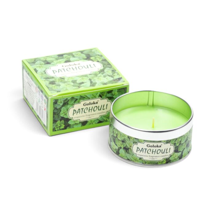 Goloka Patchouli Paraffine Wax Geurkaars in blik