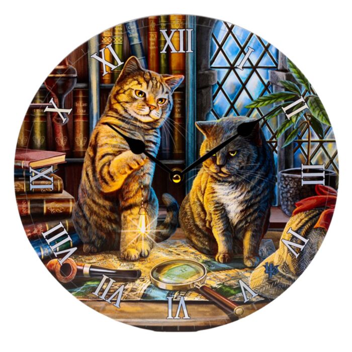Lisa Parker Purrlock Holmes Kat Bedrukte Klok