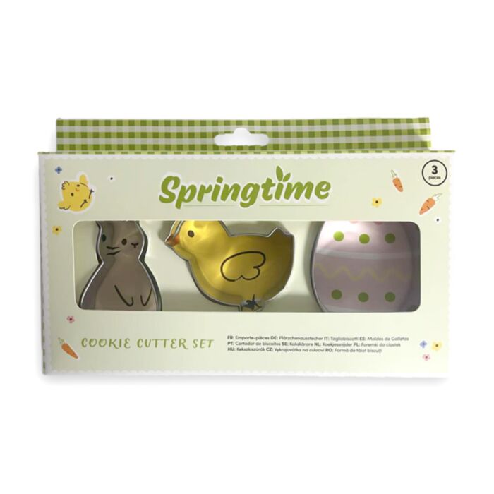 Springtime Lente Lente Konijn & Kuiken Ei Koekjesuitsteker Set van 3