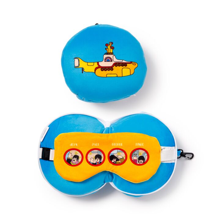 Relaxeazzz Yellow Submarine Rond Pluche Reiskussen & Slaapmasker
