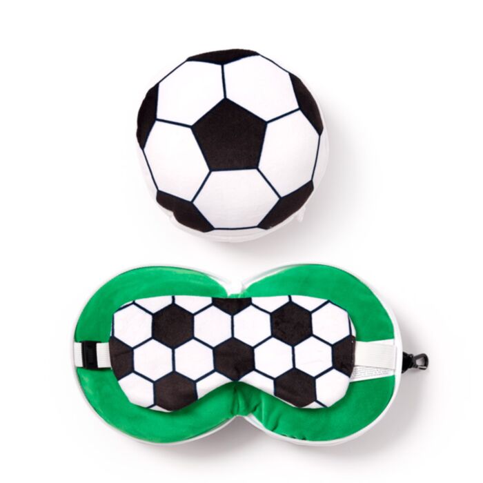 Relaxeazzz Football Rond Reiskussen & Slaapmasker