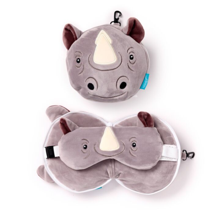 Relaxeazzz Neushoorn Rond Reiskussen & Slaapmasker