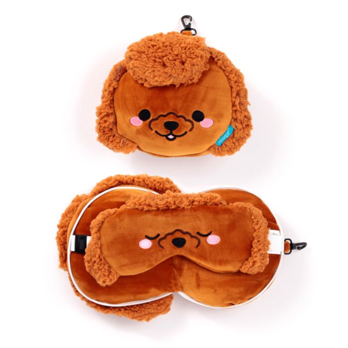 Relaxeazzz Adoramals Gigi de Poedel Rond Reiskussen & Slaapmasker