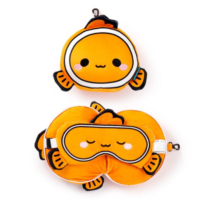 Relaxeazzz Adoramals Finley de Clownsvis Rond Reiskussen & Slaapmasker