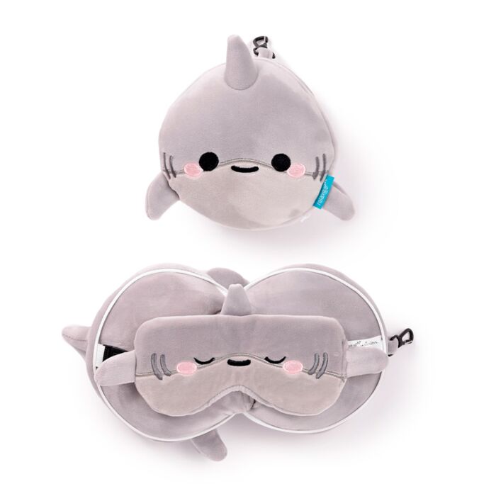 Relaxeazzz Adoramals Archie de Haai Rond Reiskussen & Slaapmasker