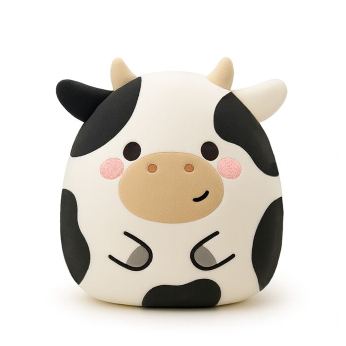 Pluche Squidglys Adoramals Farm Koe