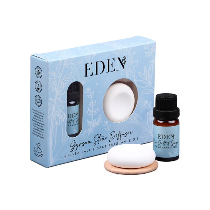 Eden Zeezout & Salie Gipsstenen diffuser en geurolieset