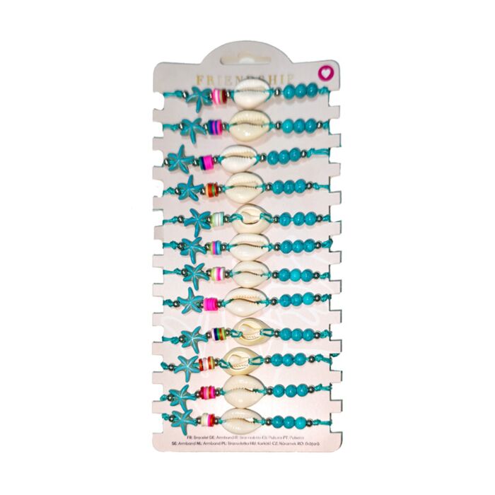 Mode Armbanden - Blauwe Kralen met Schelpen & Zeester