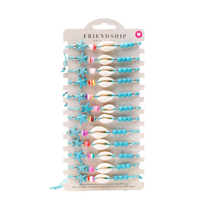 Mode Armbanden - Blauwe Kralen met Schelpen & Zeester