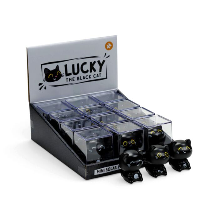 Lucky de Zwarte Katt Mini Solar Poppetje