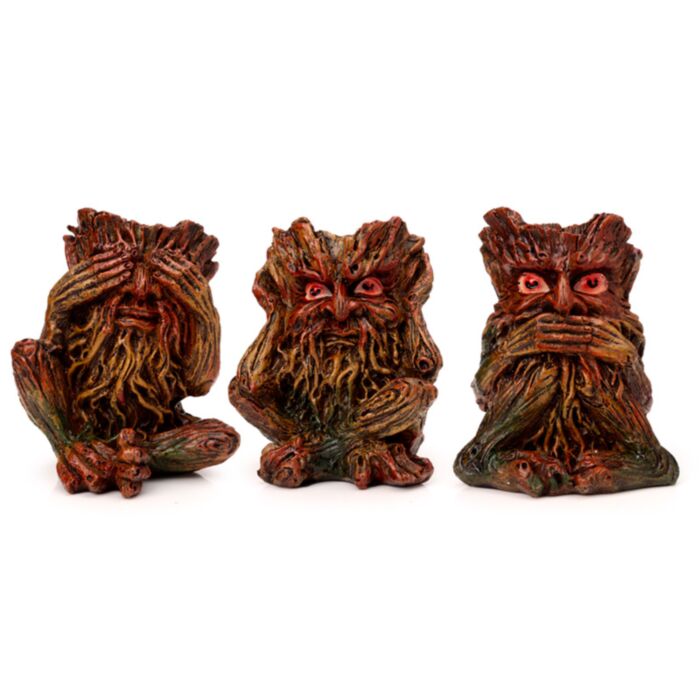 Set van 3 Tree Man Hoor Spreek Zie Geen Kwaad
