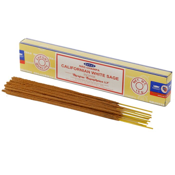 01406 VFM Californische Witte Salie - Satya Nag Champa Wierook Stokjes