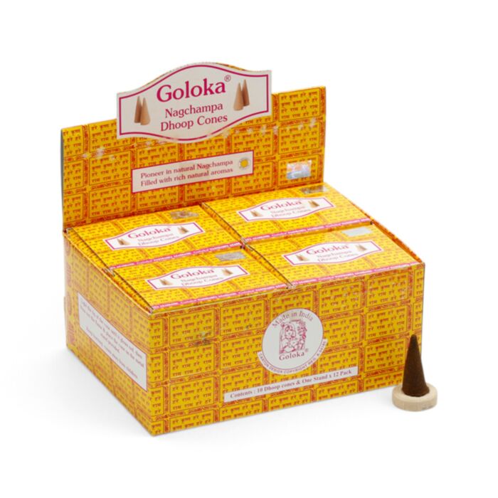 Goloka Nag Champa Dhoop Wierook Kegels