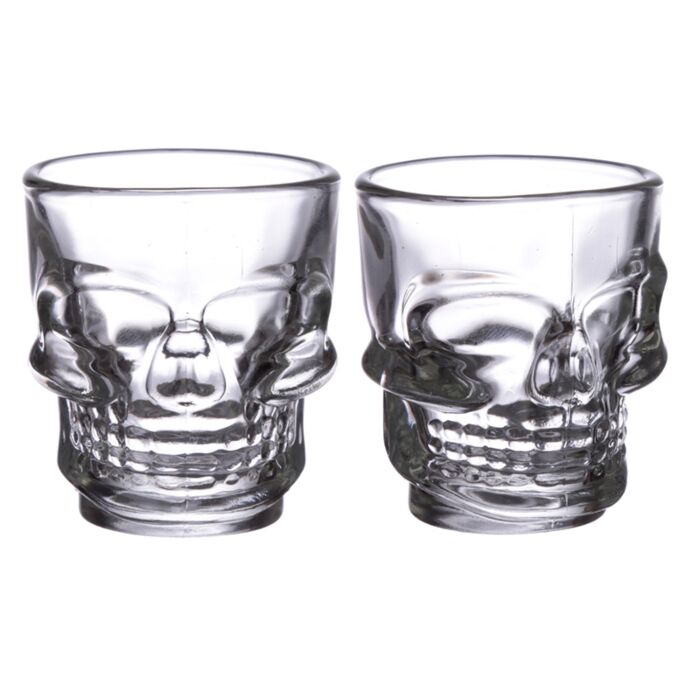 2 glazen shotglaasjes (60ml) - Schedel