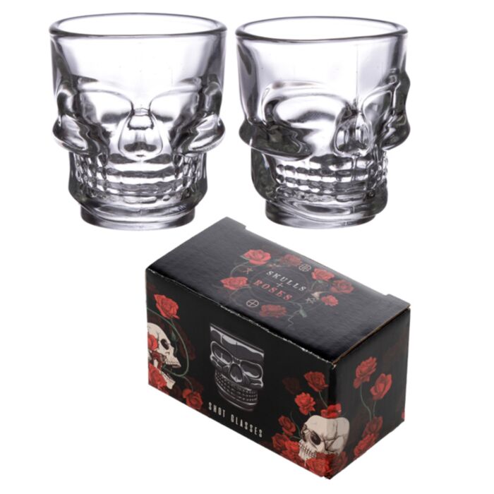 2 glazen shotglaasjes (60ml) - Schedel